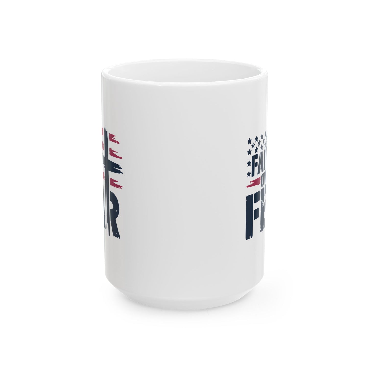 Religious Mug - Faith Over Fear Flag