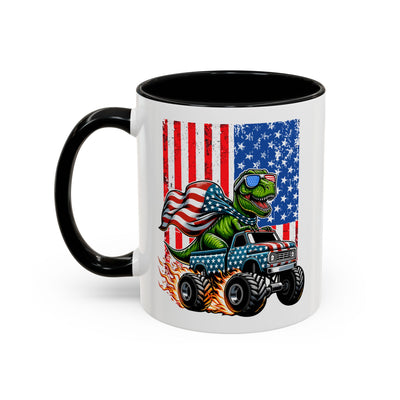 4th of July Mug - T Rex Riding Monster Truck