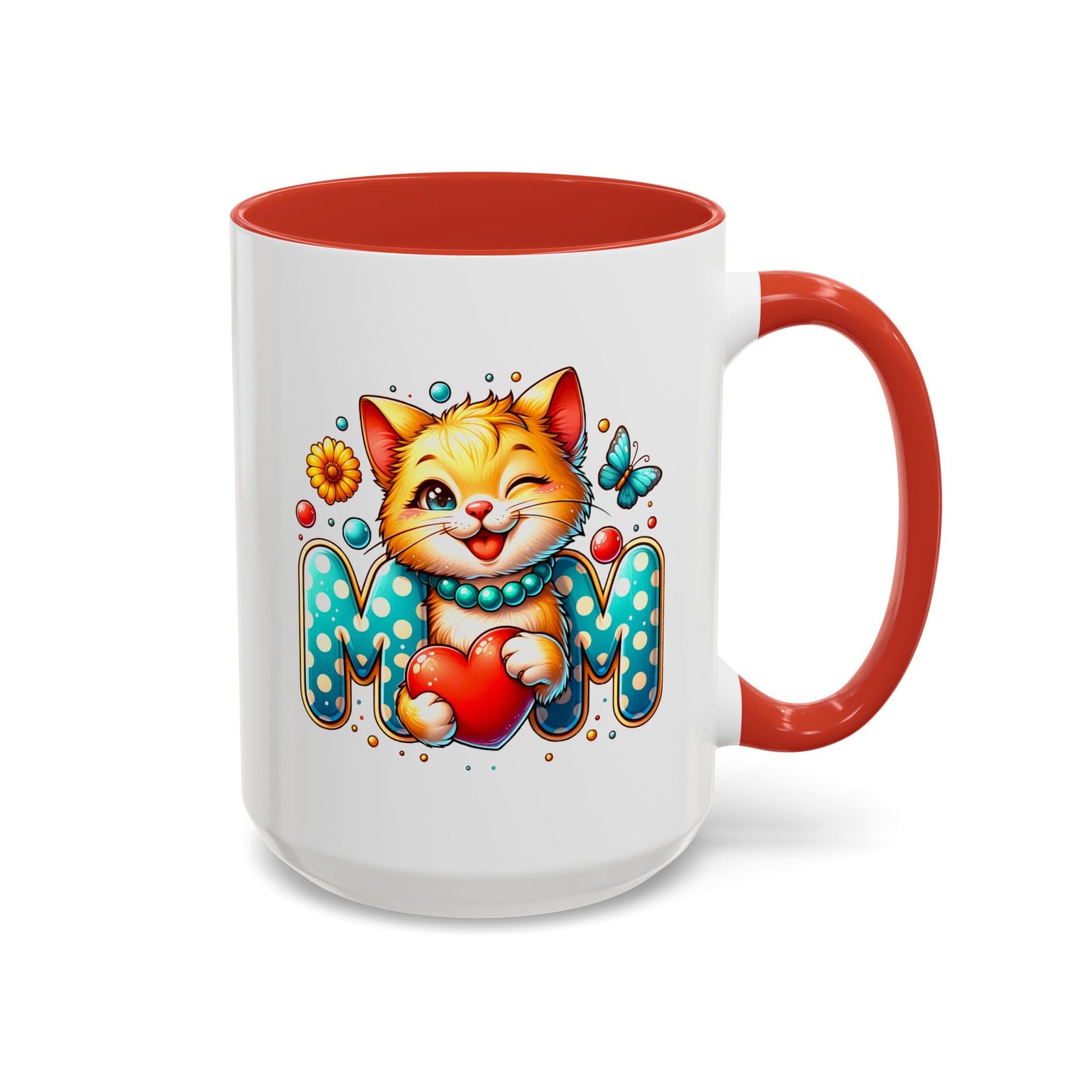 Mother's Day Mug - Mom Cat Red Heart