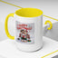 Christmas Mug - Merry Christmas Red Text Puppy Green Top