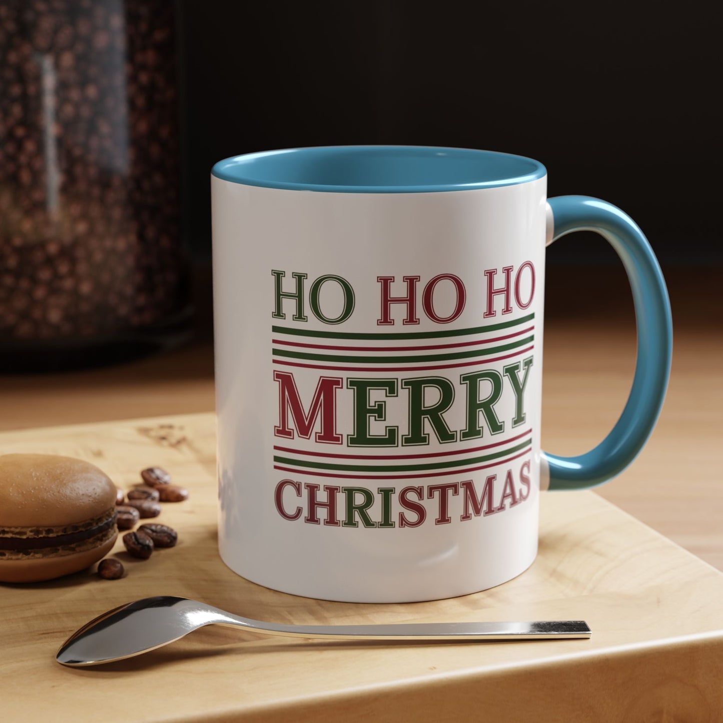Christmas Mug - Ho Ho Ho Merry Christmas Red & Green Text 3