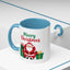 Christmas Mug - Merry Christmas Green & Red Text Santa Presents