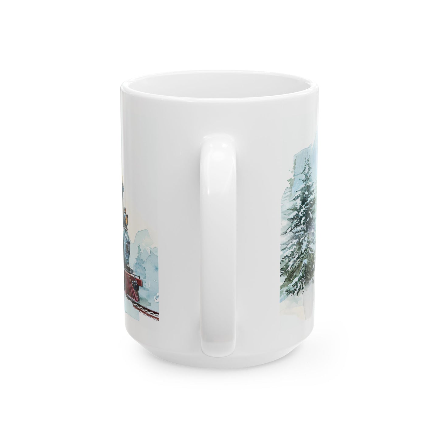 Christmas Mug - Snowy Landscape Train Wrap 1