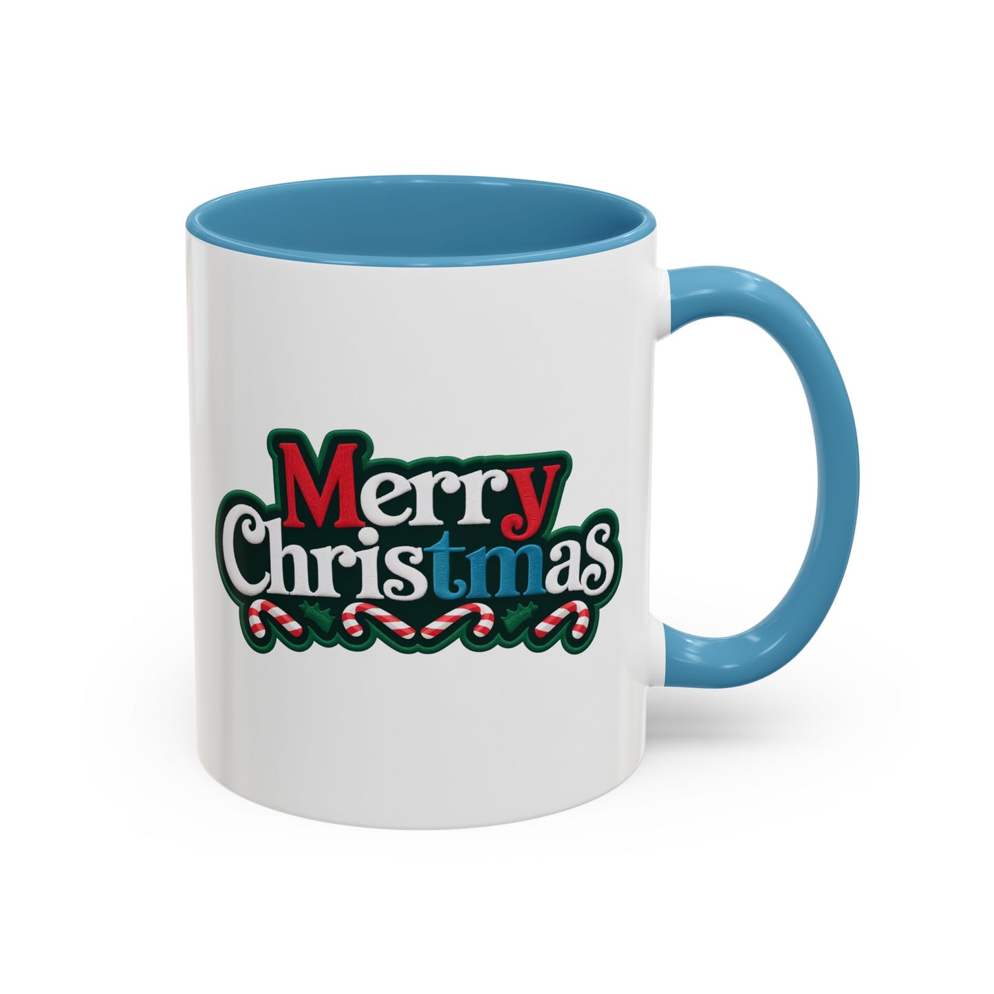 Christmas Mug - Merry Christmas White Red & Blue Text
