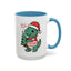 Christmas Mug - Merry Christmas Red Text Dinosaur Tree