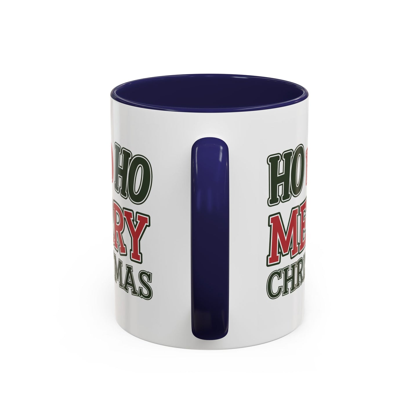 Christmas Mug - Ho Ho Ho Merry Christmas Green & Red Text