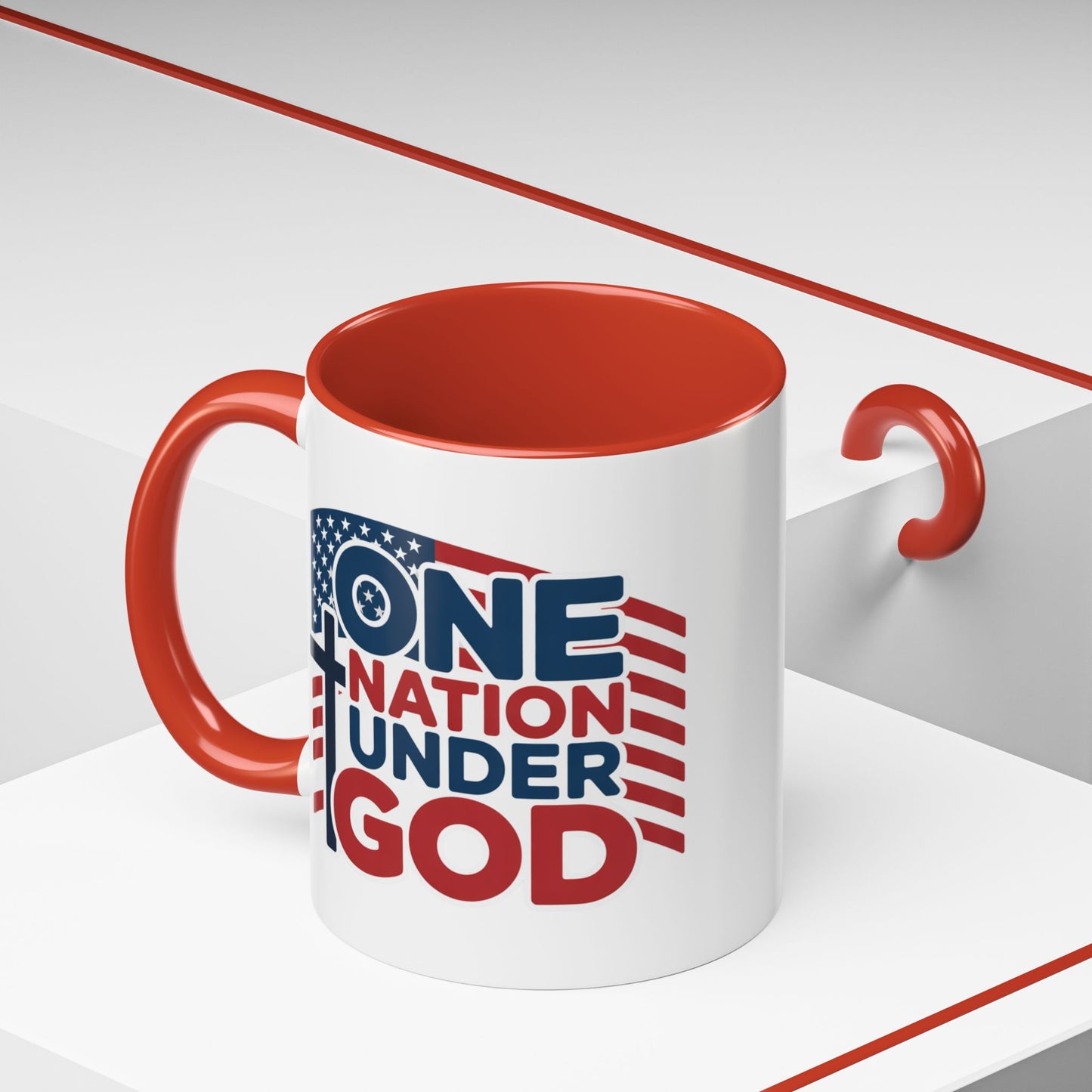 Religious Mug - One Nation Flag Cross
