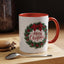 Christmas Mug - Merry Christmas Red Text Bow Wreath