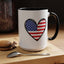 4th of July Mug - USA Flag Heart