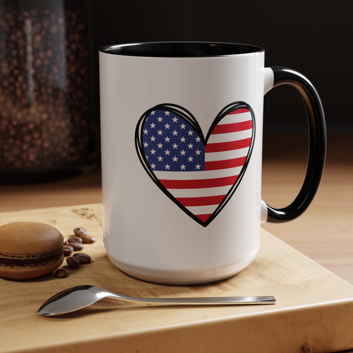 4th of July Mug - USA Flag Heart
