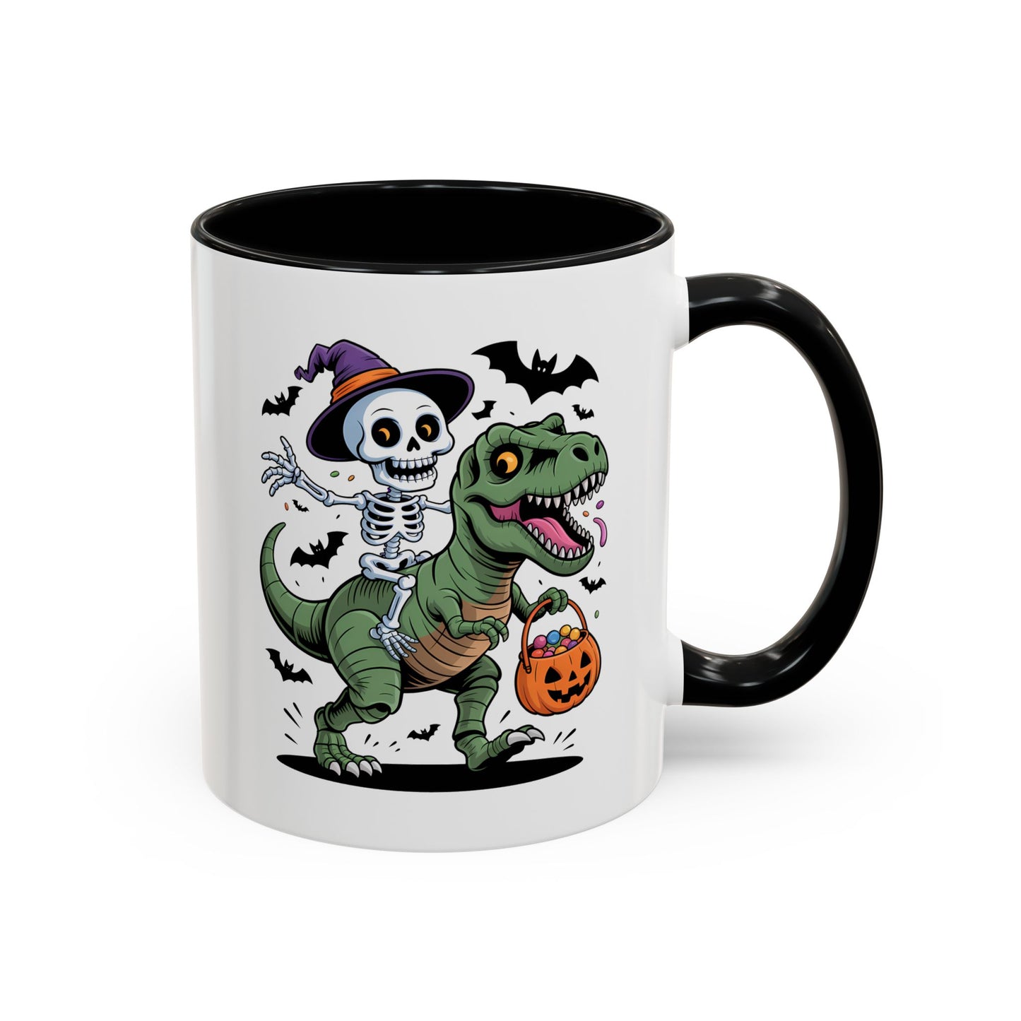 Halloween Mug - Skeleton Riding Dinosaur