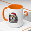 Christmas Mug - Merry Christmas White & Black Text Santa Trees Presents