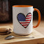 4th of July Mug - USA Flag Heart