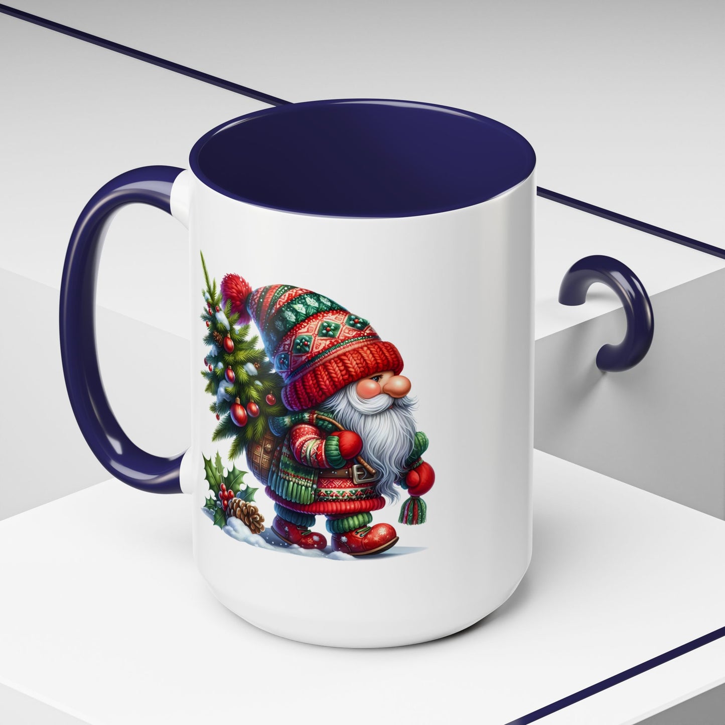 Christmas Mug - Gnome Christmas Tree and Pine Cone