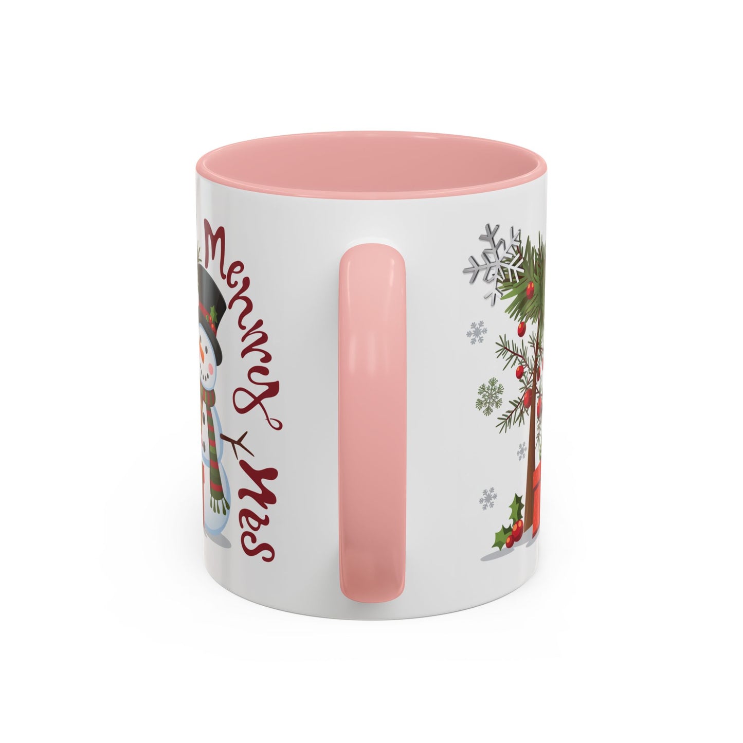 Christmas Mug - Merry Xmas Snowman Tree Present