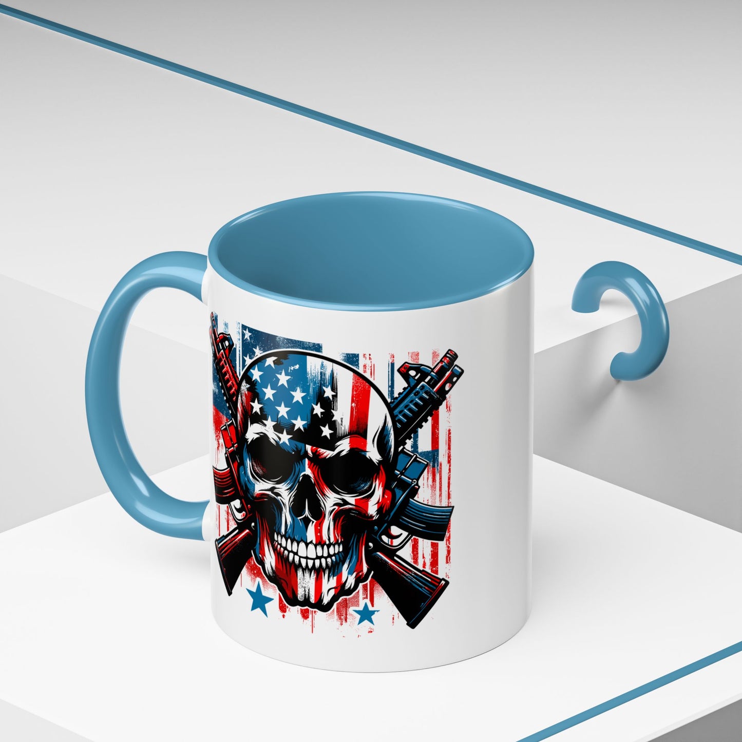 4th of July Mug - Skull With American Flag