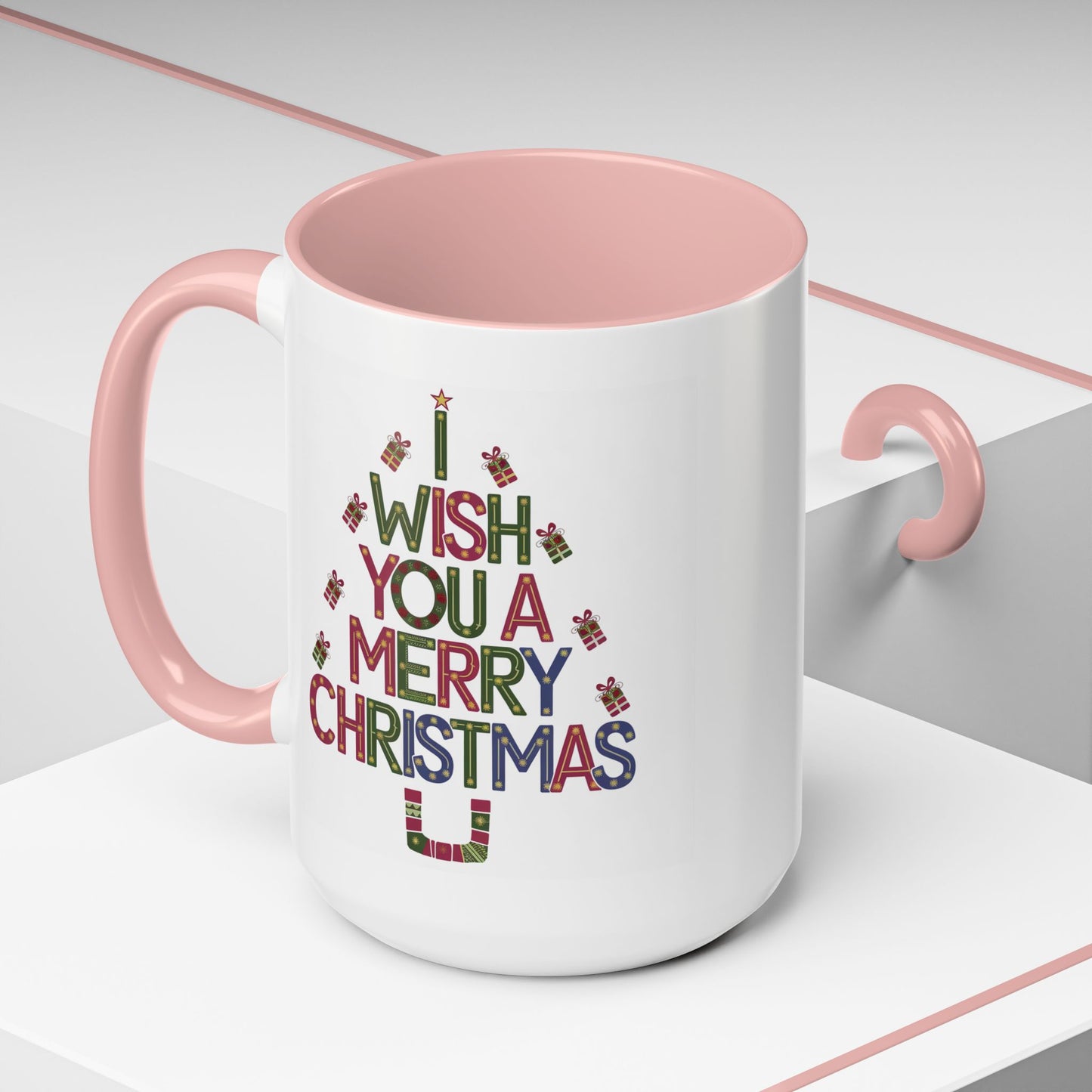 Christmas Mug - I Wish You a Merry Christmas Present Treee