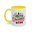Christmas Mug - Merry Christmas Green & Red Text Tree Snowflakes Presents
