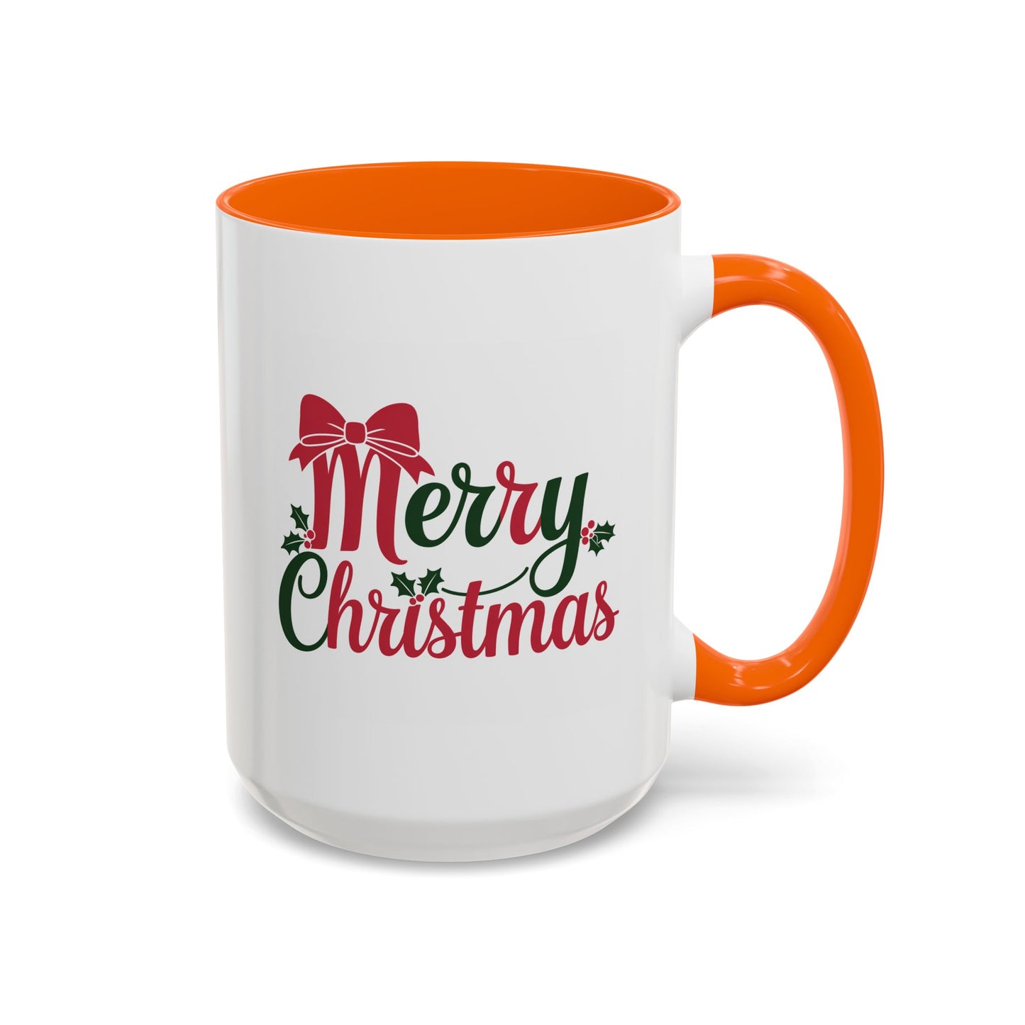 Christmas Mug - Merry Christmas Red & Green Text Bow