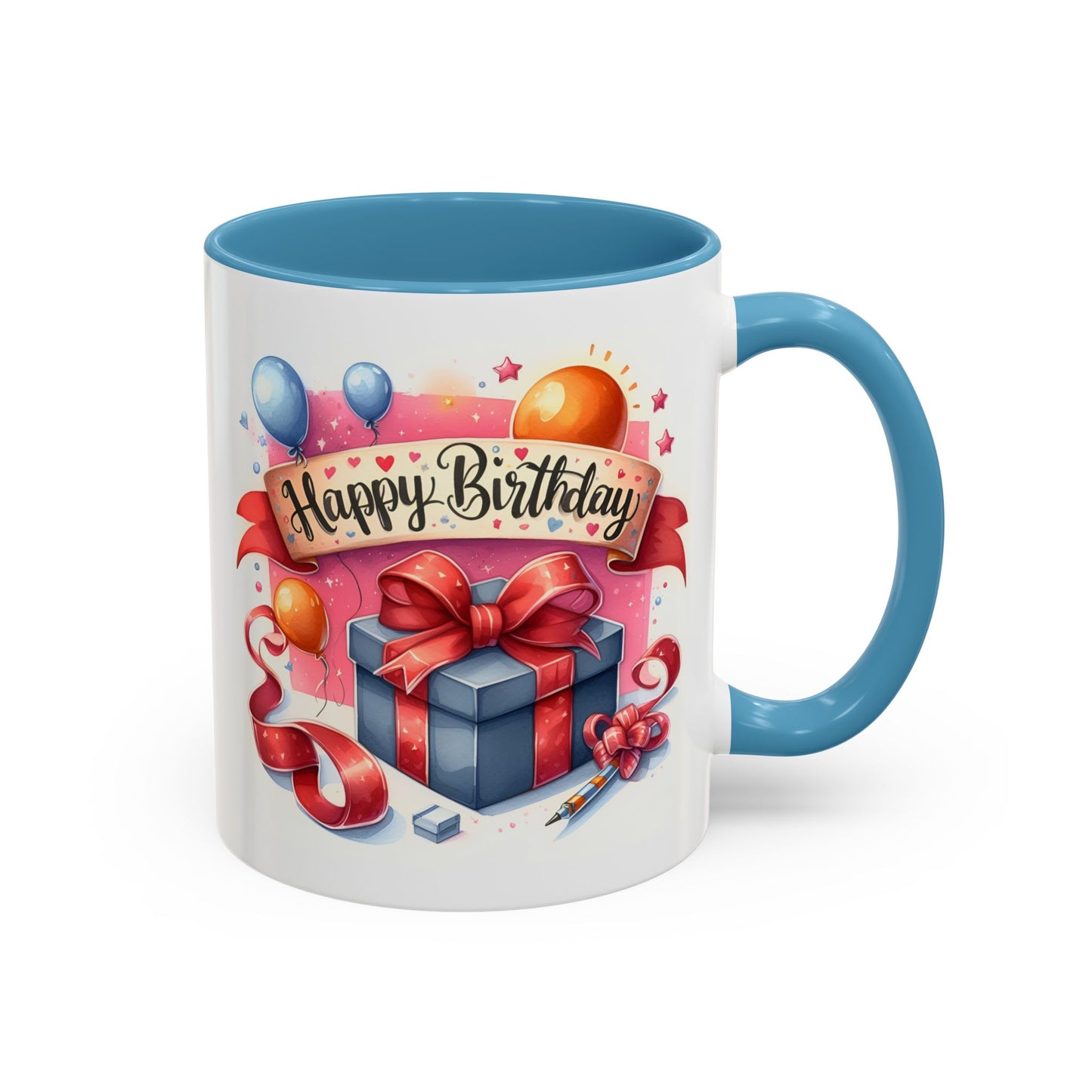 Birthday Mug - Present Pen Balloons
