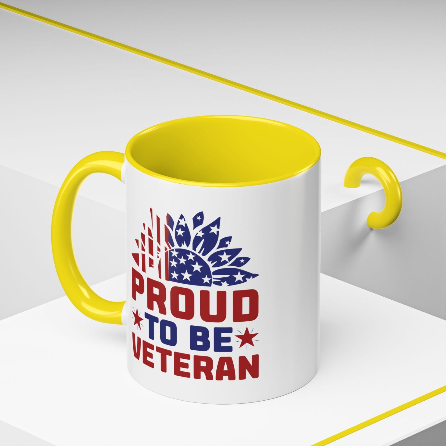 4th of July Mug - Proud to Be a Veteran Sunflower