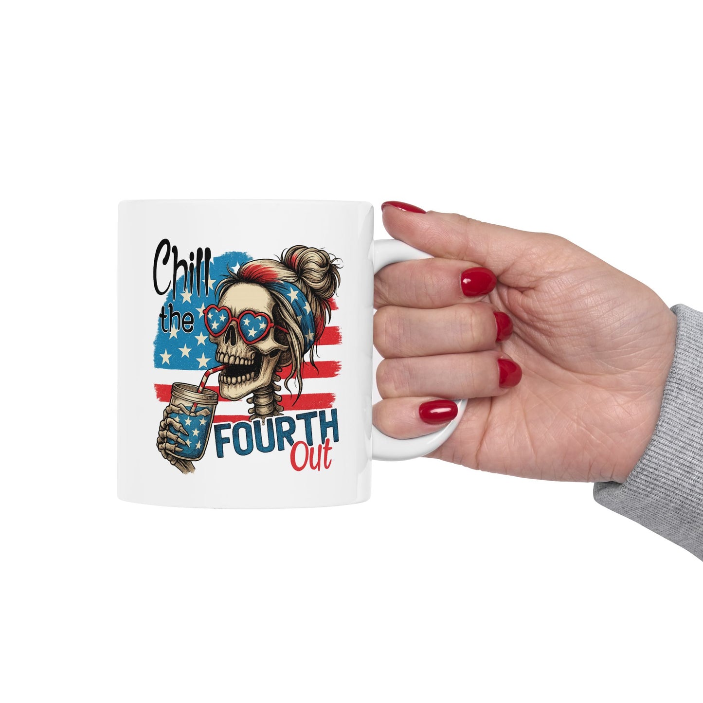 4th of July Mug - Chill the Fourth Out Skeleton