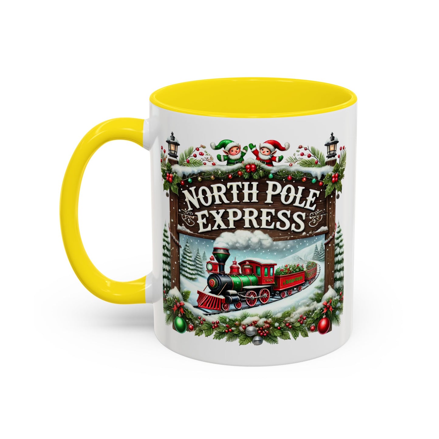 Christmas Mug - North Pole Express Steam Locomotive Decorations
