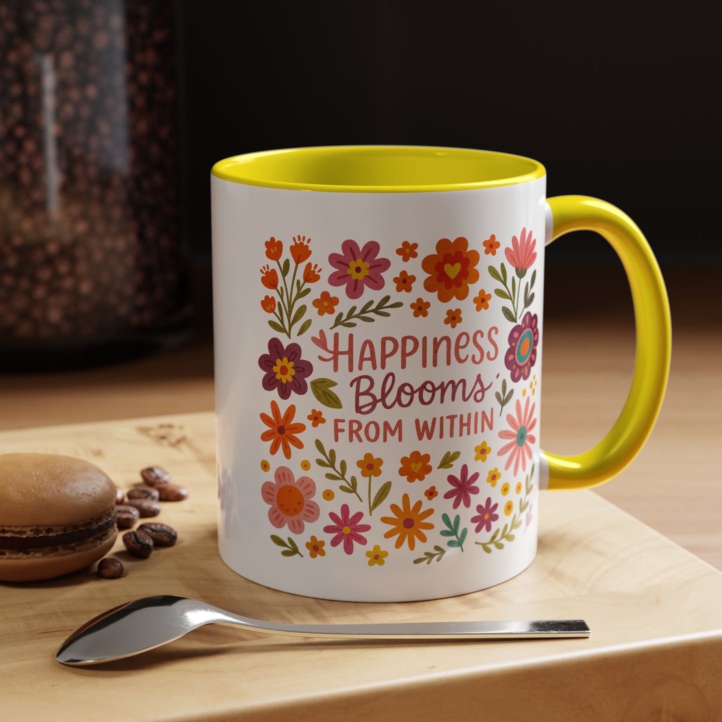 Motivation Mug - Happiness Blooms From Within