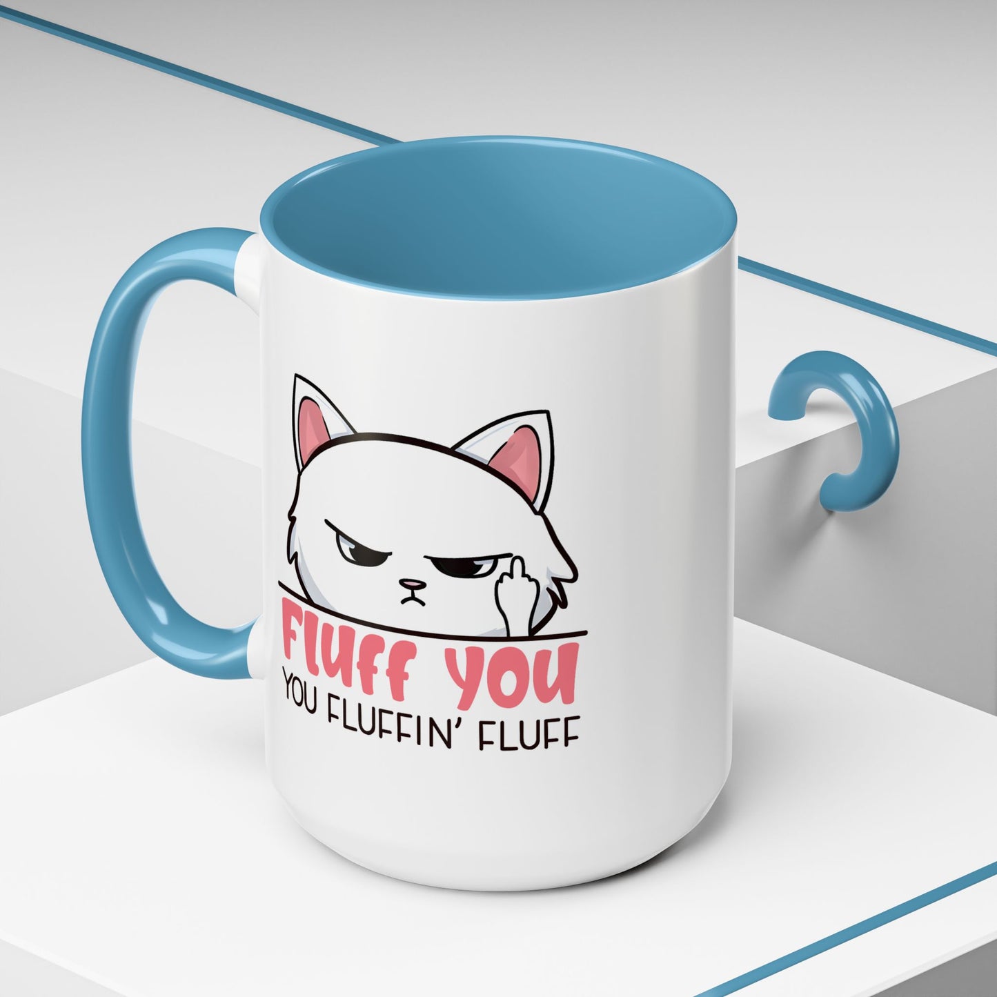 Adult Mug - Fluff You White Cat