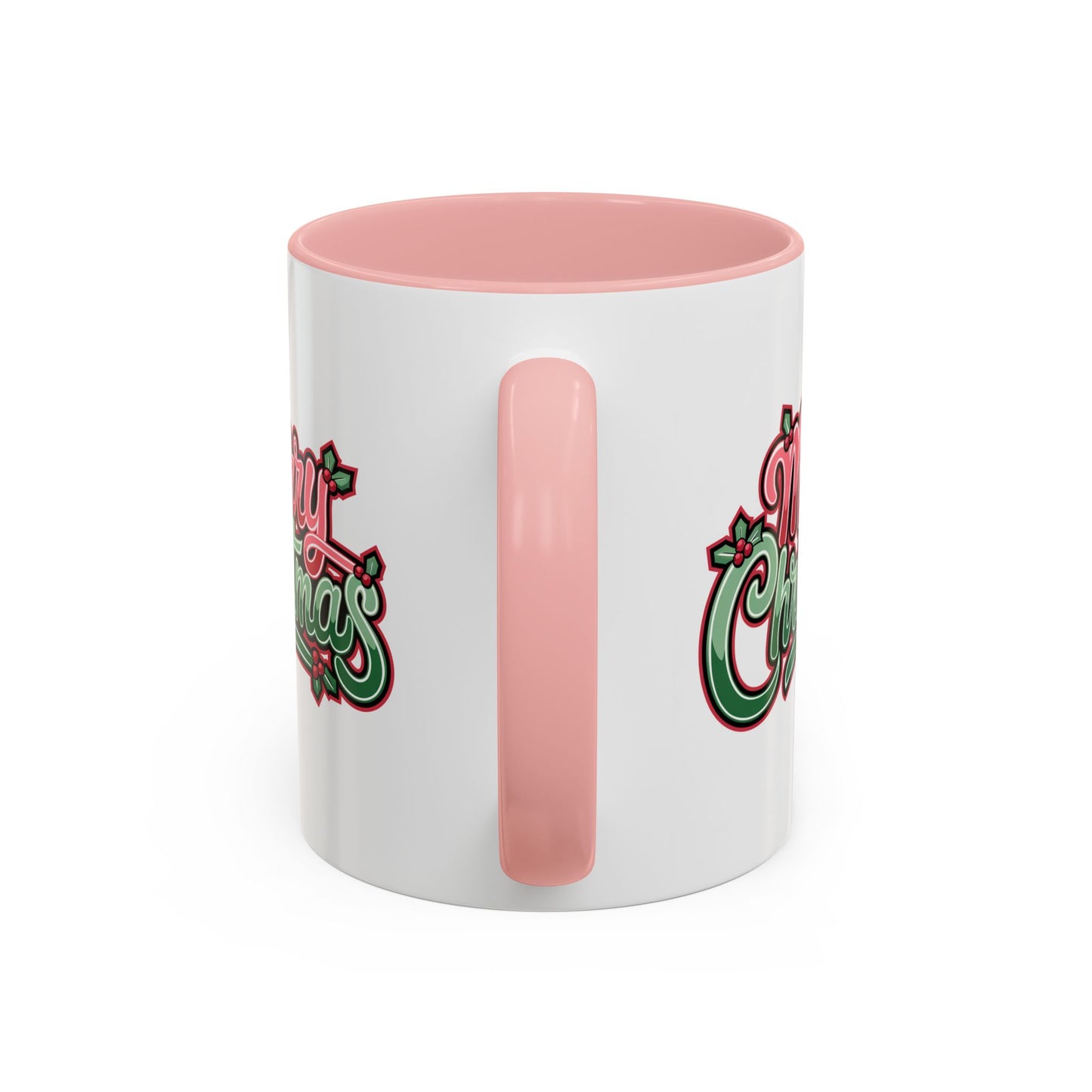 Christmas Mug - Merry Christmas Red & Green Text Mistletoe