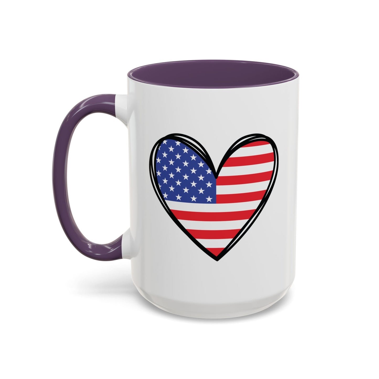 4th of July Mug - USA Flag Heart