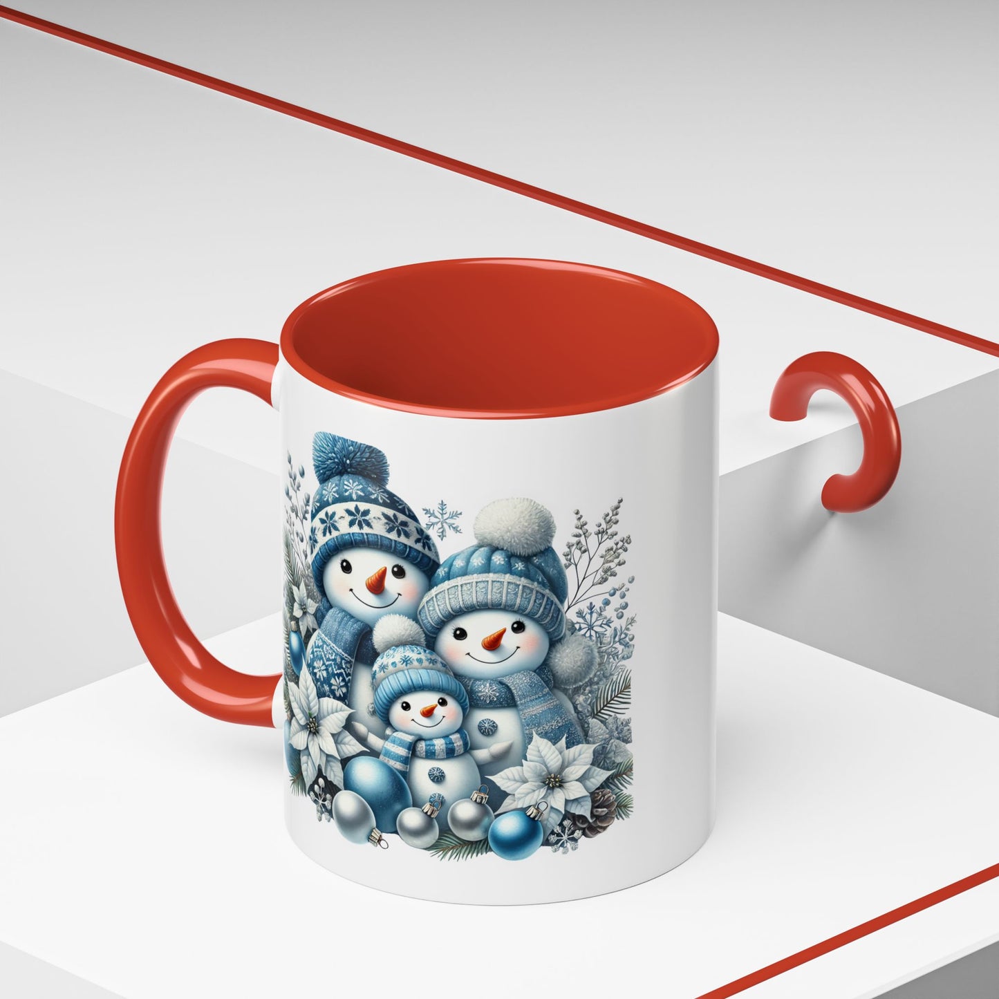 Christmas Mug - Blue Snowman Family