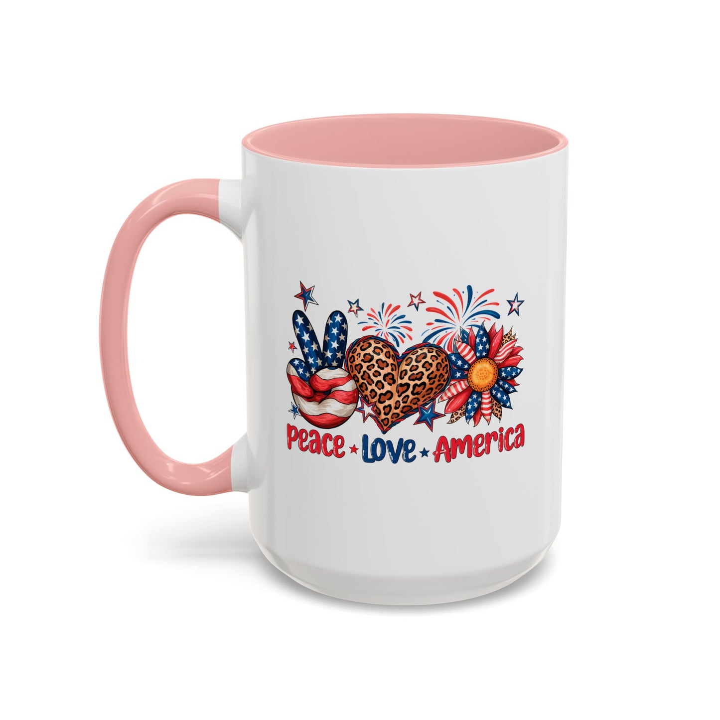 4th of July Mug - Peace Love America