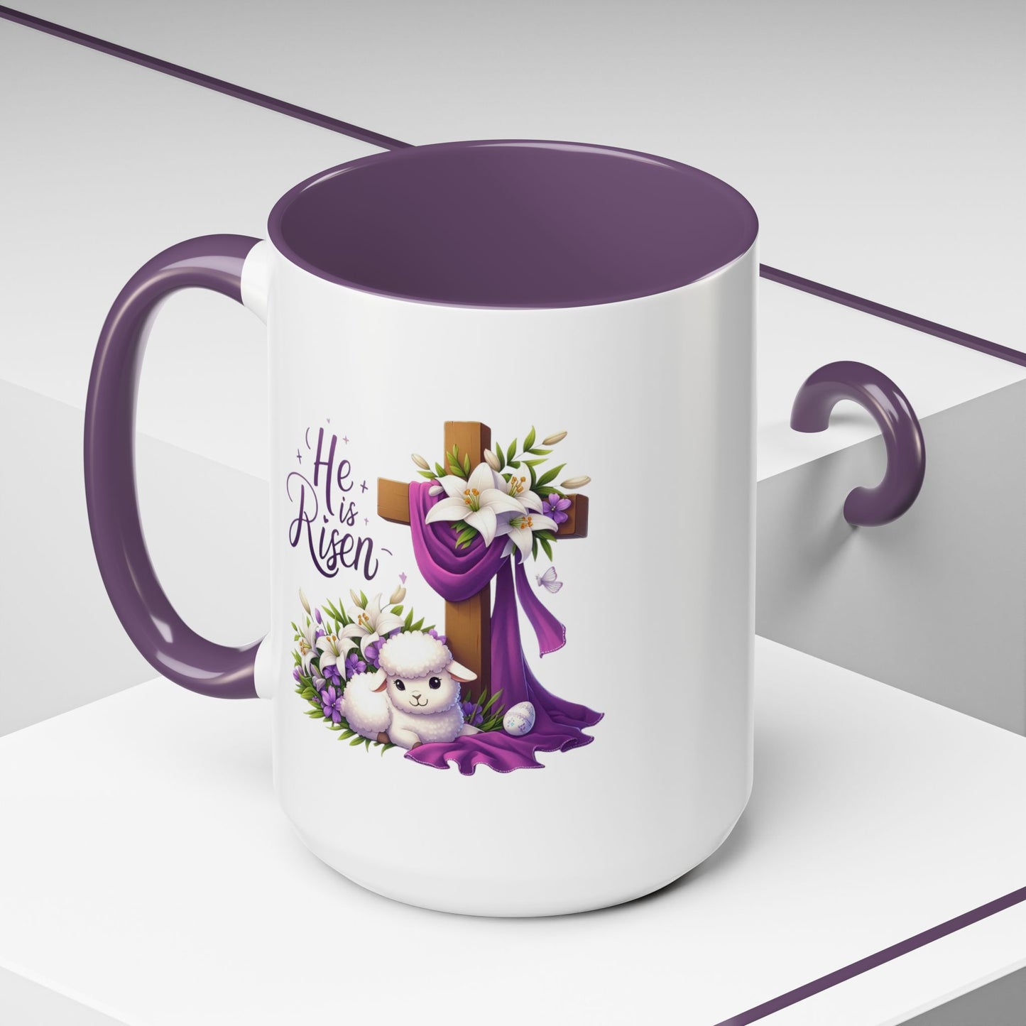 Easter Mug - He Is Risen Cross