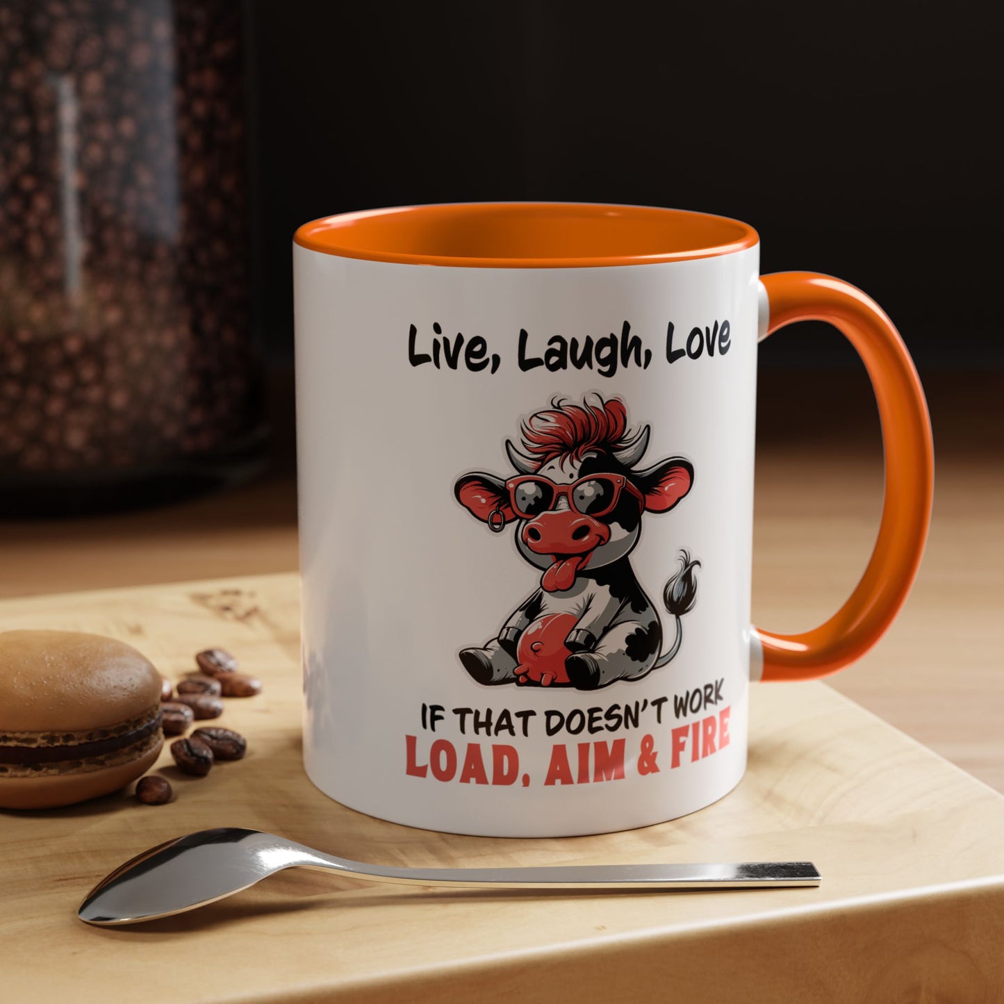 Humor Mug - Live Laugh Love Cow