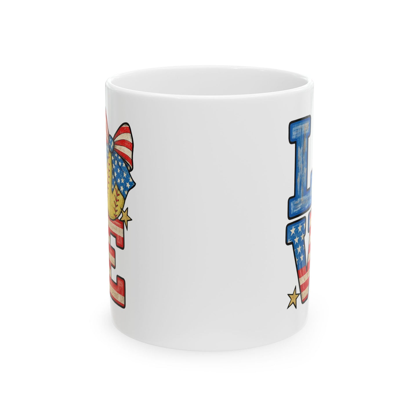 4th of July Mug - Patriotic Love Softball