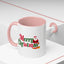 Christmas Mug - Merry Christmas Green & Red Text Santa Presents