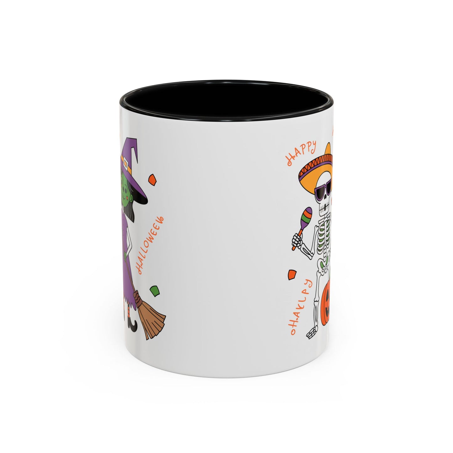 Halloween Mug - Skeleton & Witch