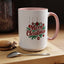 Christmas Mug - Merry Christmas Maroon Text Ornaments
