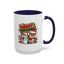 Christmas Mug - Merry Christmas Red & Green Text Reindeer Snowman