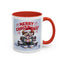 Christmas Mug - Merry Christmas Red Text Puppy Green Top 2