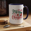 Christmas Mug - Merry Christmas Green & Red Text Star Candy Cane Stocking Snowflake