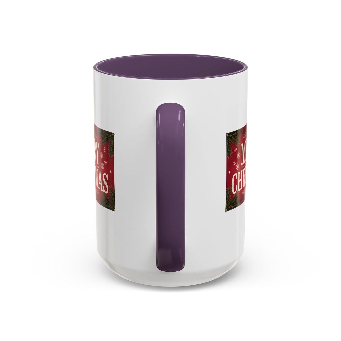 Christmas Mug - Merry Christmas Cream Text Maroon Background