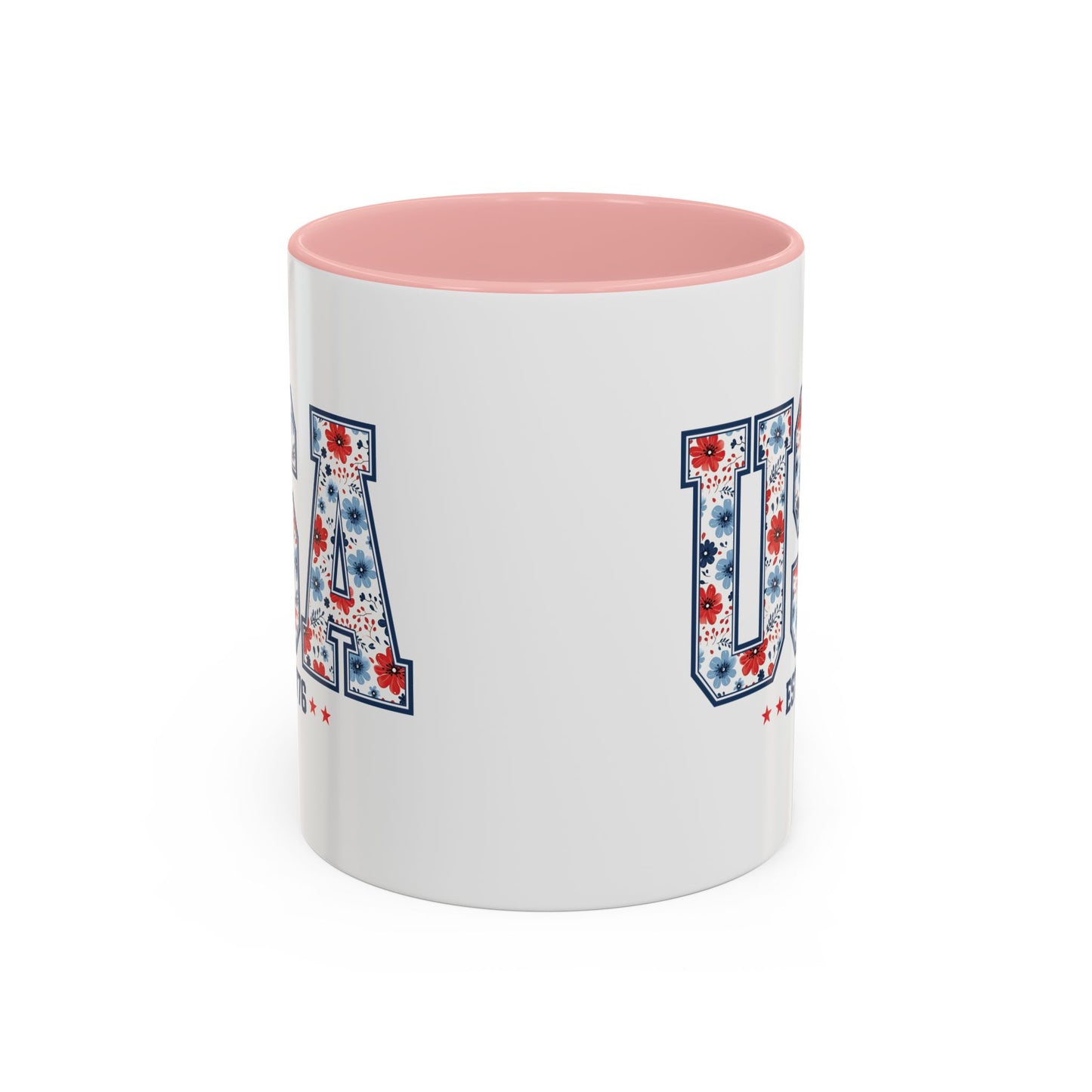 4th of July Mug - USA EST 1776 Floral