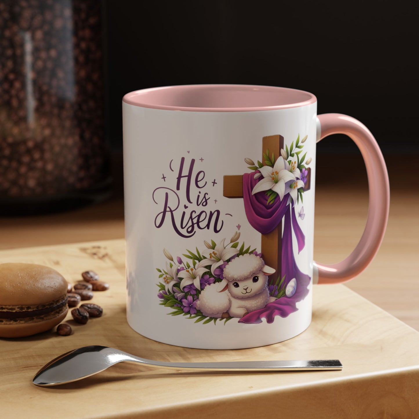 Easter Mug - He Is Risen Cross