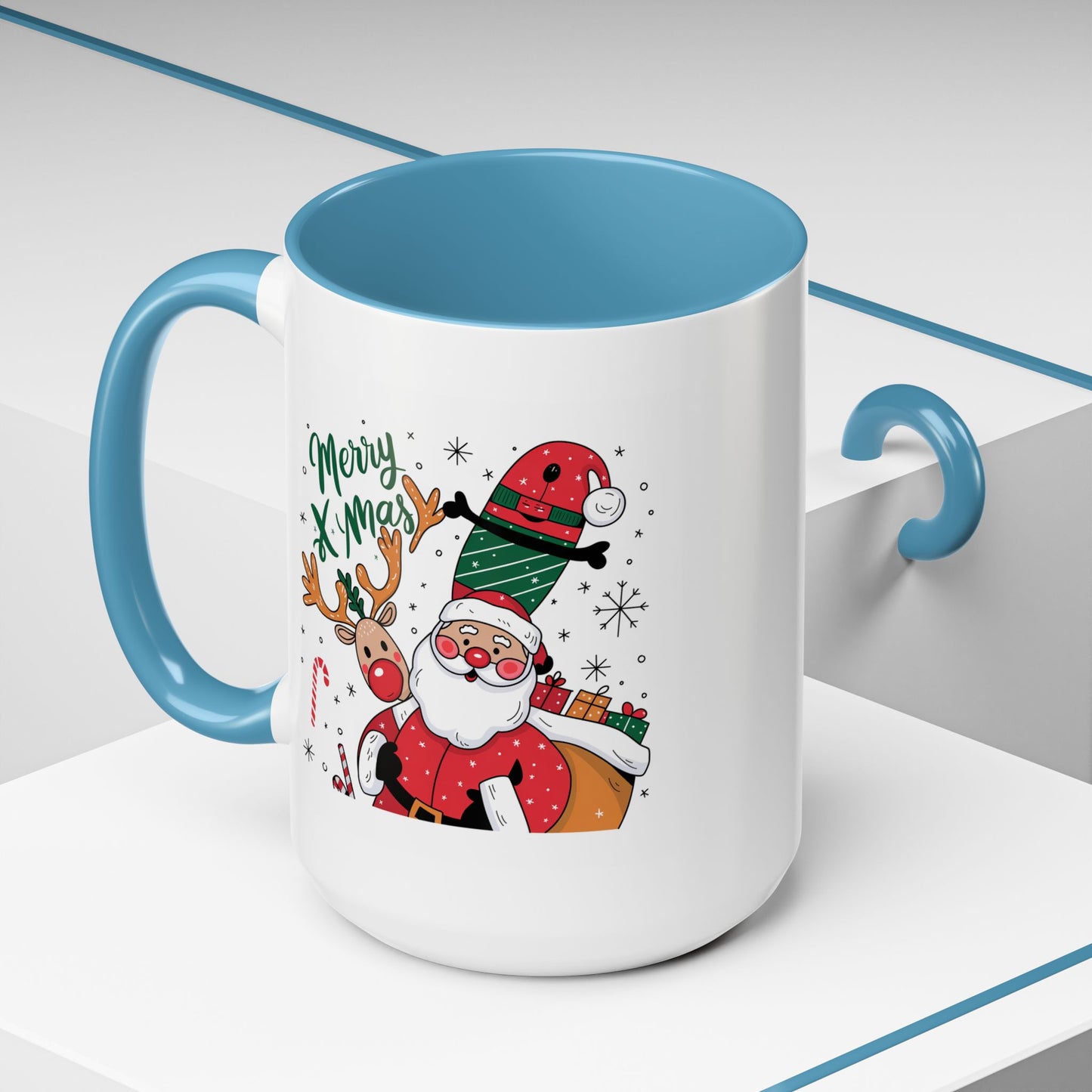 Christmas Mug - Merry Xmas Santa Reindeer