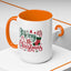 Christmas Mug - Merry Christmas Green & Red Text Star Candy Cane Stocking Snowflake