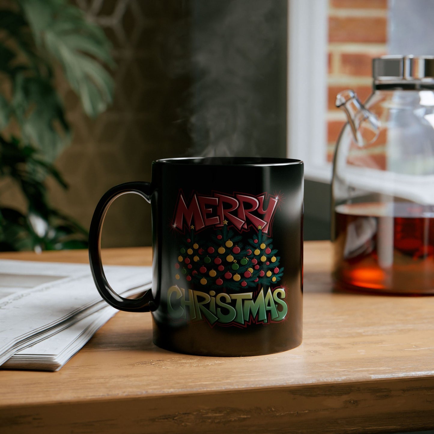 Christmas Mug - Merry Christmas Red & Green Graffiti