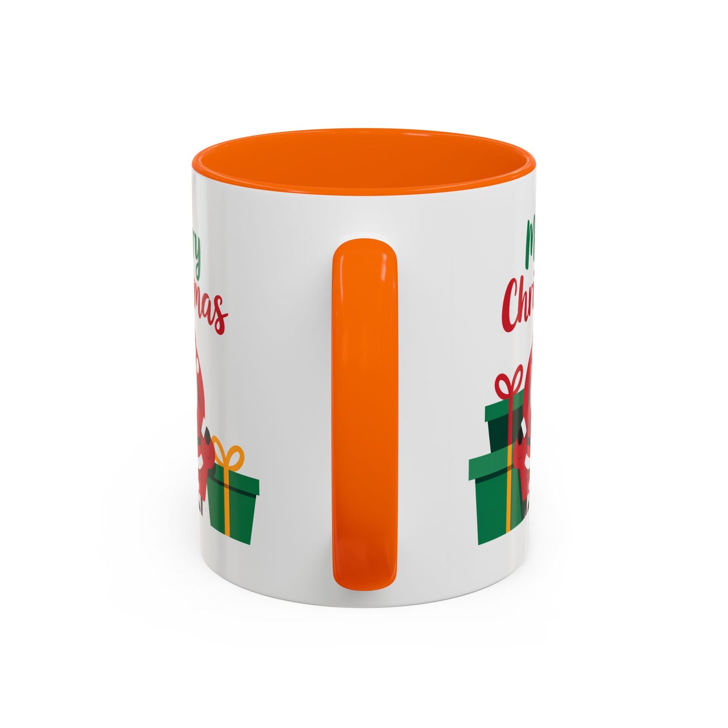 Christmas Mug - Merry Christmas Green & Red Text Santa Presents