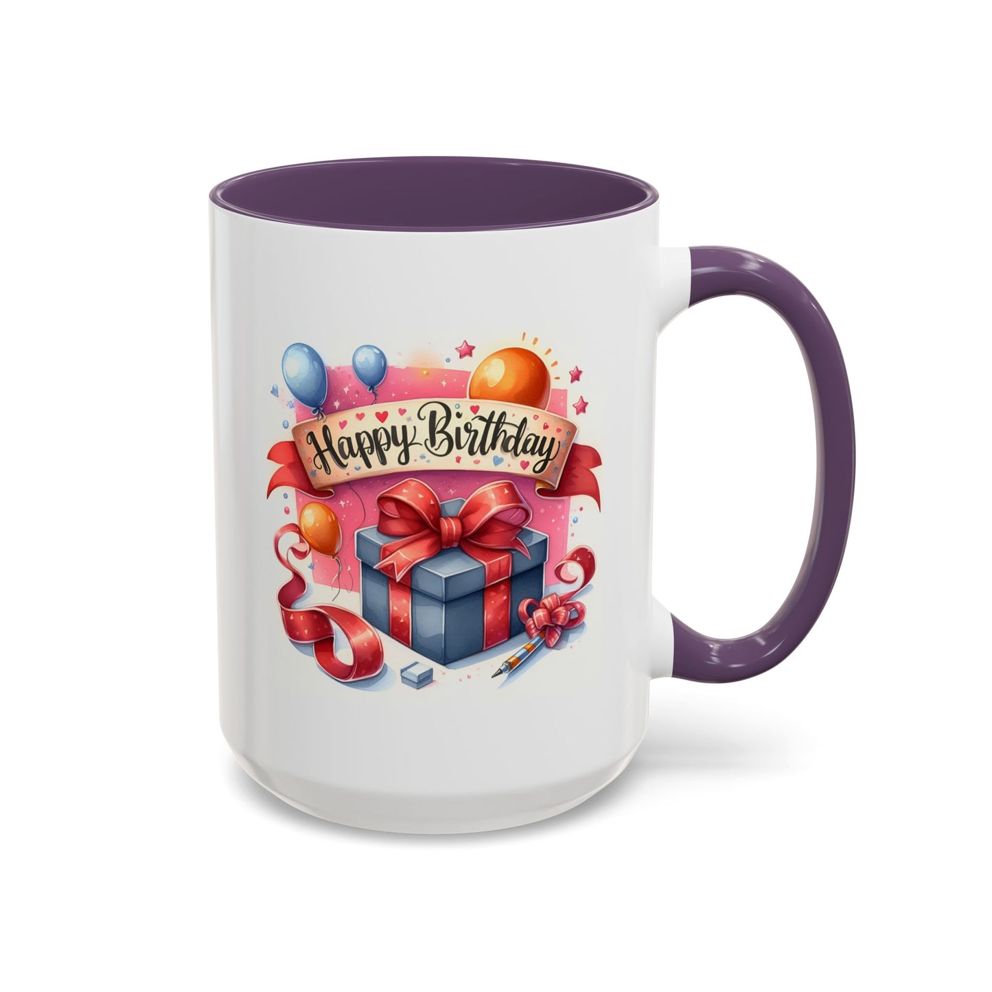 Birthday Mug - Present Pen Balloons